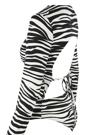 Zebra Cut Out Bodysuit – Chimera New York City