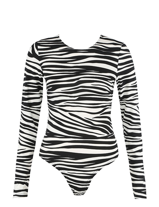 Zebra Cut Out Bodysuit