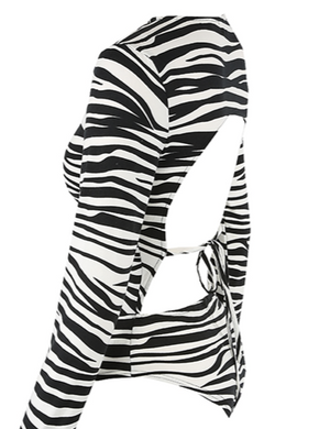 Zebra Cut Out Bodysuit